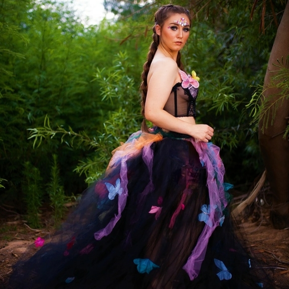 LISA Black Butterfly Woodland Wedding Ballgown Set - Picture 1 of 9